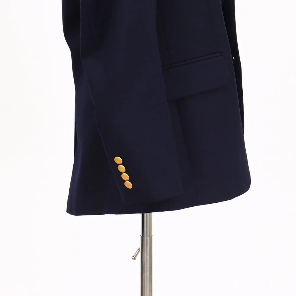 Lands' End 38R Navy Solid 2-Button Sport Coat Blazer Jacket V078_6